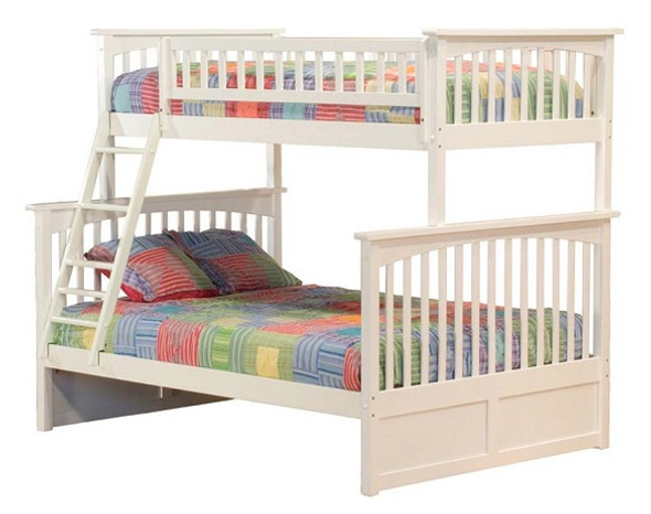 Cardiff White Bunk Beds Twin over Full