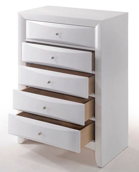 Manville White 5 Drawer Chest Drawers Out