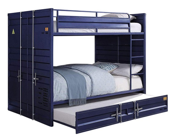 Shipping Container Full Size Blue Metal Bunk Beds