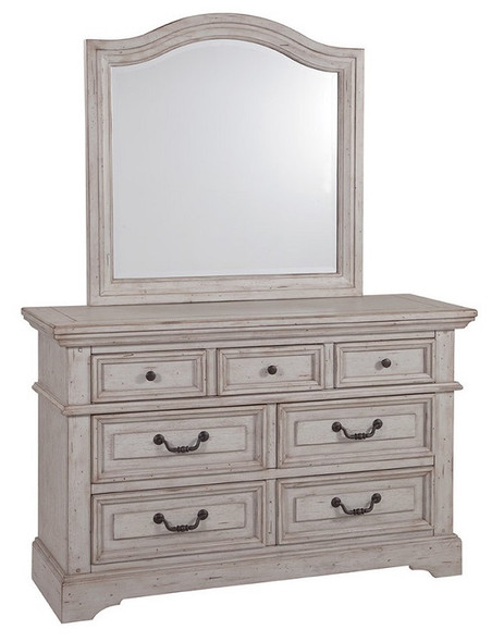 Brylee Arched Mirror Antique Gray with matching dresser