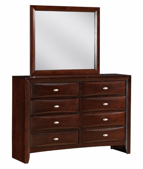 Manville Espresso 8 Drawer Dresser shown with Optional Manville Espresso Rectangle Mirror