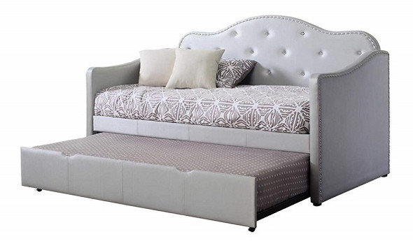 Nia Gray Upholstered Twin Daybed with Trundle