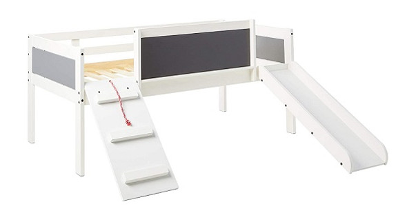 Jose Whitewash Twin Hideout Jr Loft Bed Side View