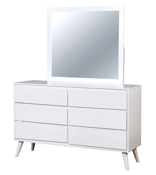 Cadelle White Rectangle Mirror with dresser
