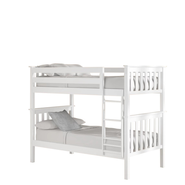 Anaya White Bunk Bed Twin over Twin