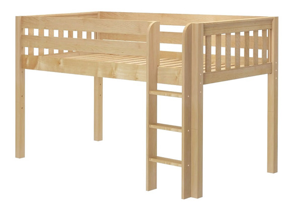 Bennett Natural Twin XL Low Loft Bed with Slatted Ends