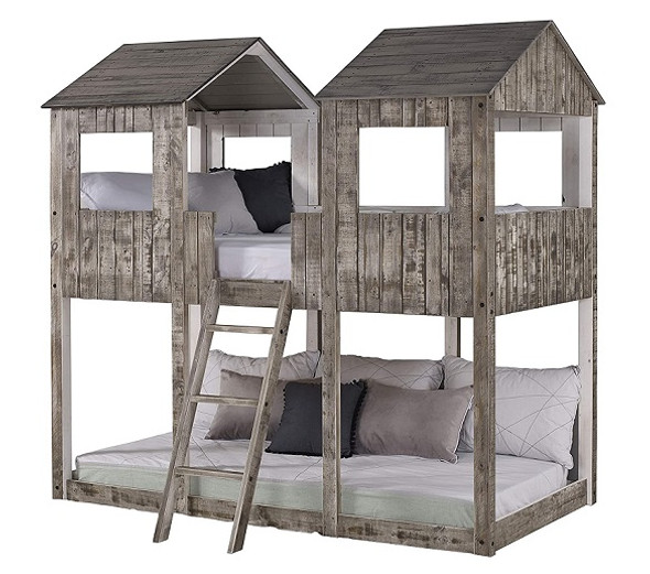 Fort Friday Weathered Grey Twin Junior Bunk Bed