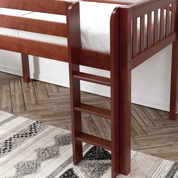 Theo Chestnut Low Queen Loft Bed Frame Ladder Detail