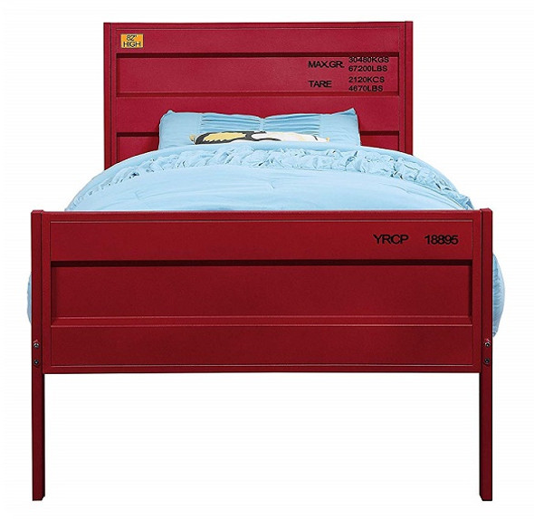 Shipping Container Red Metal Bed Frame