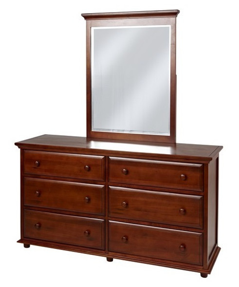 Dawson Chestnut Tall Mirror shown with Optional 6 Drawer Dresser