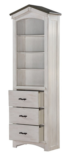 Fort Trudy Whitewash Bookcase Cabinet