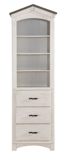 Fort Trudy Whitewash Bookcase Cabinet Front View