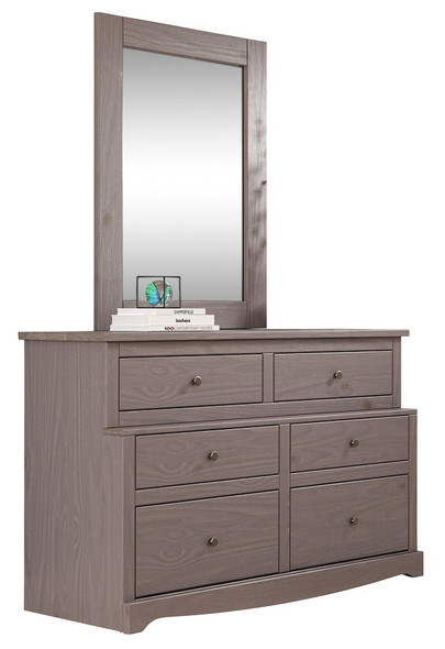 Tribeca Distressed Walnut 6 Drawer Dresser shown with Optional Tall Mirror