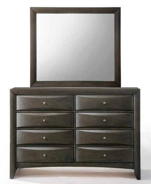 Manville Gray Rectangle Mirror shown with Optional Manville Gray 8 Drawer Dresser