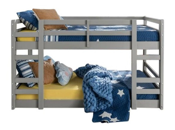 Noah Grey Twin Size Low Bunk Beds for Kids