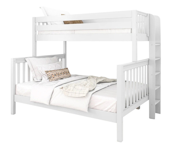 Crystal White Twin XL Bunk Bed with Queen on Bottom