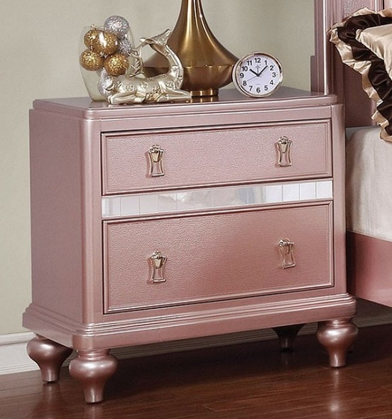 Eliza Rose Gold Nightstand with Drawers Room
