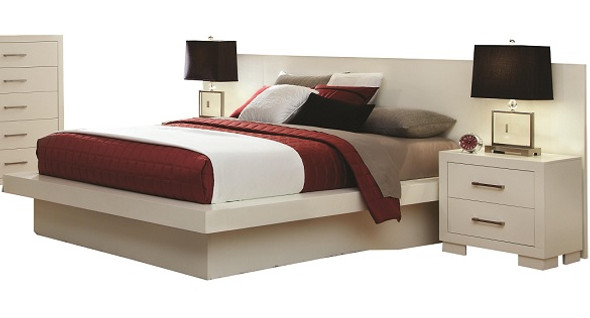 Omega White Platform Wall Bed shown with Optional Nightstands