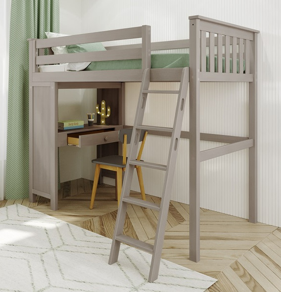 Kivik Sand Twin Loft Bed with Desk Room