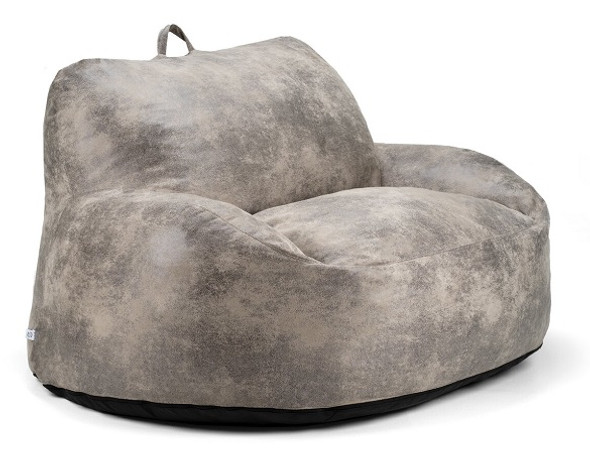 Big Joe Nestle Vegan Leather Bean Bag Loveseat Cement