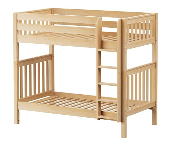 Washburn Natural Twin Bunk Beds for Adults-Slatted Ends