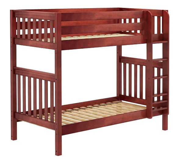 Upton Chestnut Twin Bunk Beds for Adults-Slatted Ends