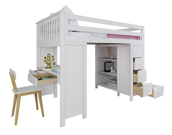 Anaya White All in One Full Size Loft Bed