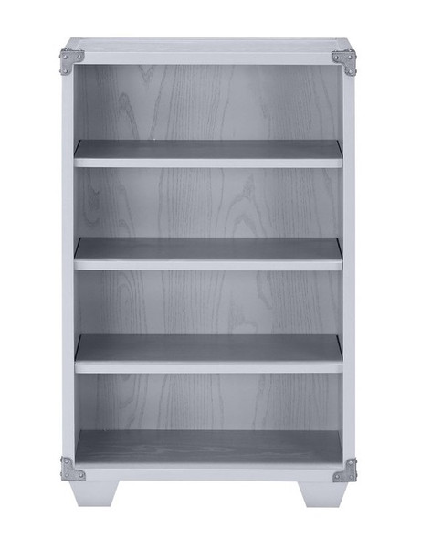 Tyrion Gray 4 Shelf Bookcase Front View