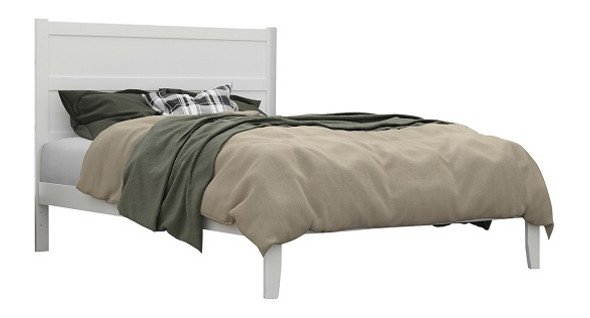 Suna White Queen Size Bed Frame with Headboard