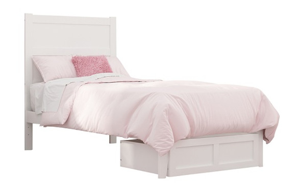 URTR White Twin Size Platform Bed Frames, Wood Twin Bed with Headboard and  Footboard for Kids, Young Teens and Adults T-01028-K - The Home Depot