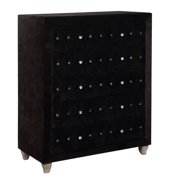 Marchesa Black Upholstered Chest of Drawers
