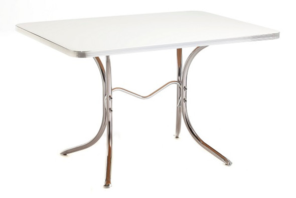 Doo Wop Retro Dining Table shown with Matte White Formica Top