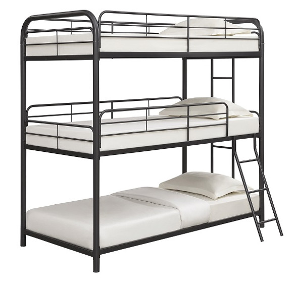 Vetrina Twin Gunmetal Triple Bunk Bed