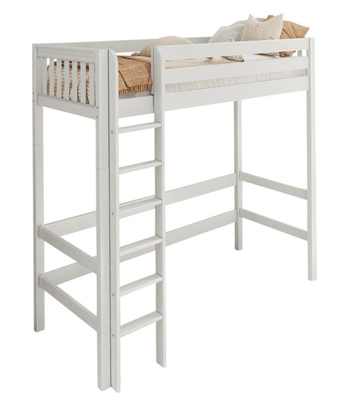 White Downtown Highrise Twin Loft Beds for Teens