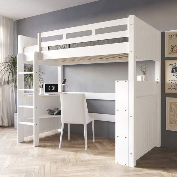 Luca White Loft Bunk Bed Room