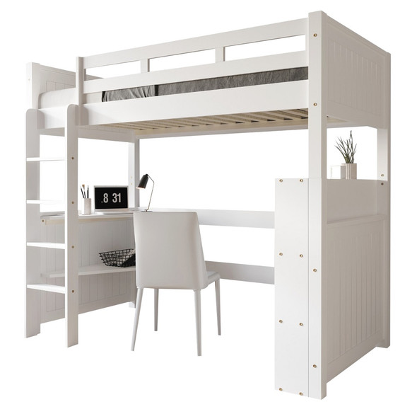 Luca White Loft Bunk Bed