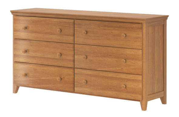Blake Pecan 6 Drawer Dresser Angled View