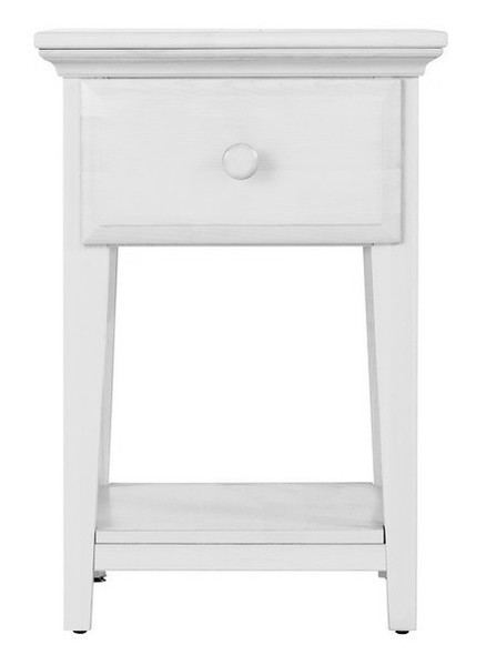 Stella White One Drawer Nightstand Front View