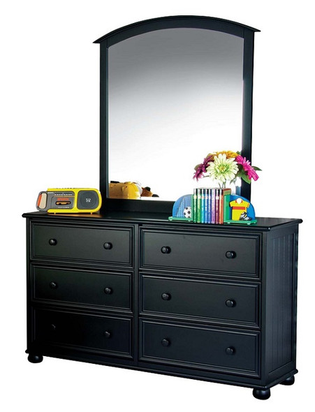 Eberhardt Black 6 Drawer Dresser shown with Optional Mirror