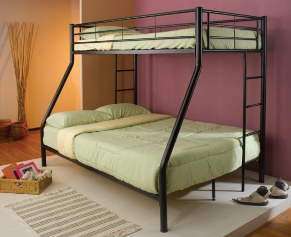 Clifton Street Metal Twin over Full Black Bunk Beds Room