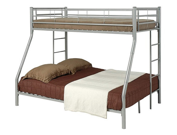 Leland Silver Twin over Full Metal Frame Bunk Beds