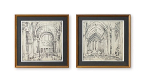 Downyard - Wall Art Set (Set of 2) - Black / Beige