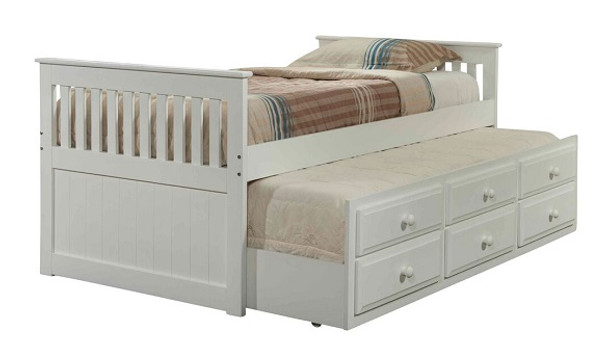 Park City White Twin Combo Captain's Trundle Bed