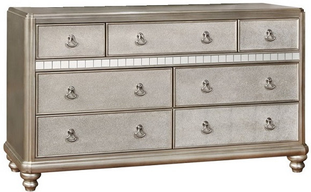 Belle Maison Metallic Platinum 7 Drawer Dresser