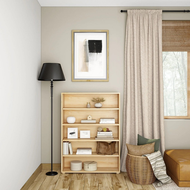Lingo Natural 5 Shelf Bookcase Room