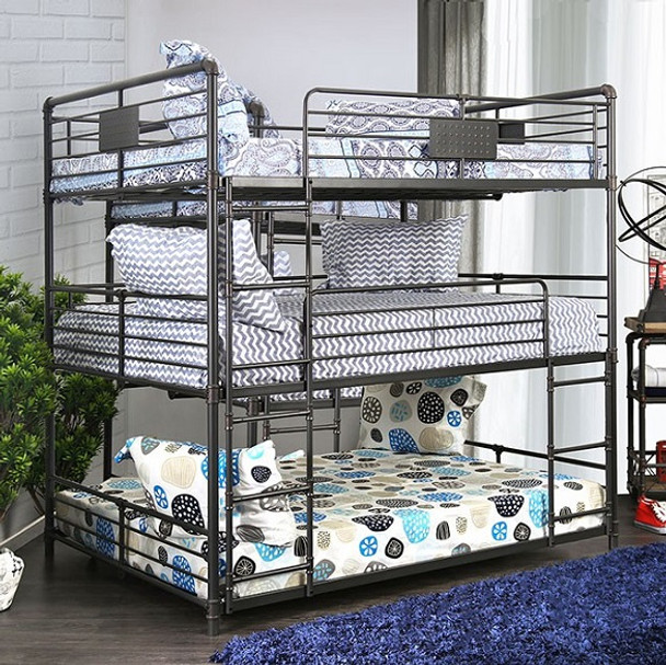 Reston Metal Triple Full Bunk Bed Room