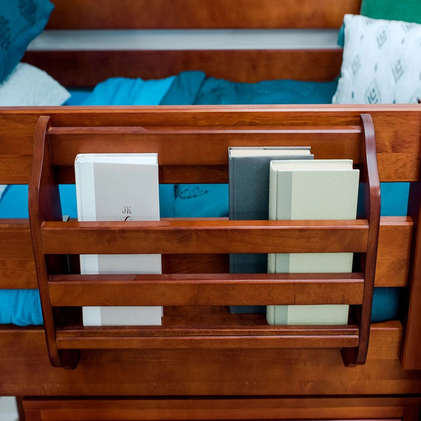 Dawson Chestnut Magazine Rack on Bed Dawson Chestnut Magazine Rack on Bed