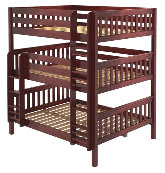 Leta Chestnut Queen Triple Bunk Bed