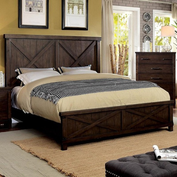 Booker Dark Walnut Panel Bed shown with Optional Chest Room