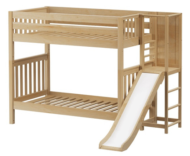Casey Natural Kids Twin Bunk Bed with Slide